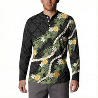 Puakenikeni Anthurium Pikake Lei Button Sweatshirt Hawaiian Quilt Pattern
