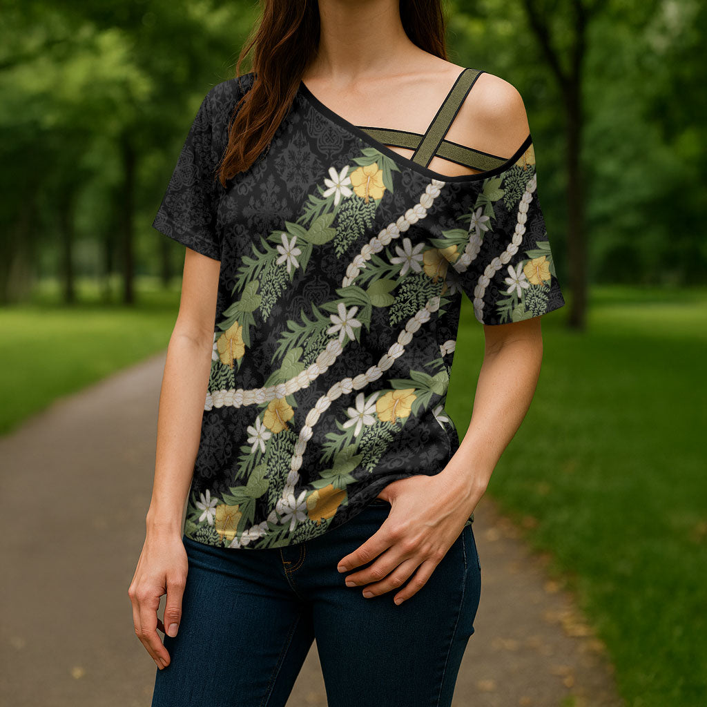 Puakenikeni Anthurium Pikake Lei Cross Shoulder Shirt Hawaiian Quilt Pattern