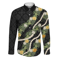 Puakenikeni Anthurium Pikake Lei Family Matching Off Shoulder Maxi Dress and Hawaiian Shirt Hawaiian Quilt Pattern