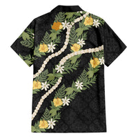 Puakenikeni Anthurium Pikake Lei Family Matching Short Sleeve Bodycon Dress and Hawaiian Shirt Hawaiian Quilt Pattern LT9 - Polynesian Pride