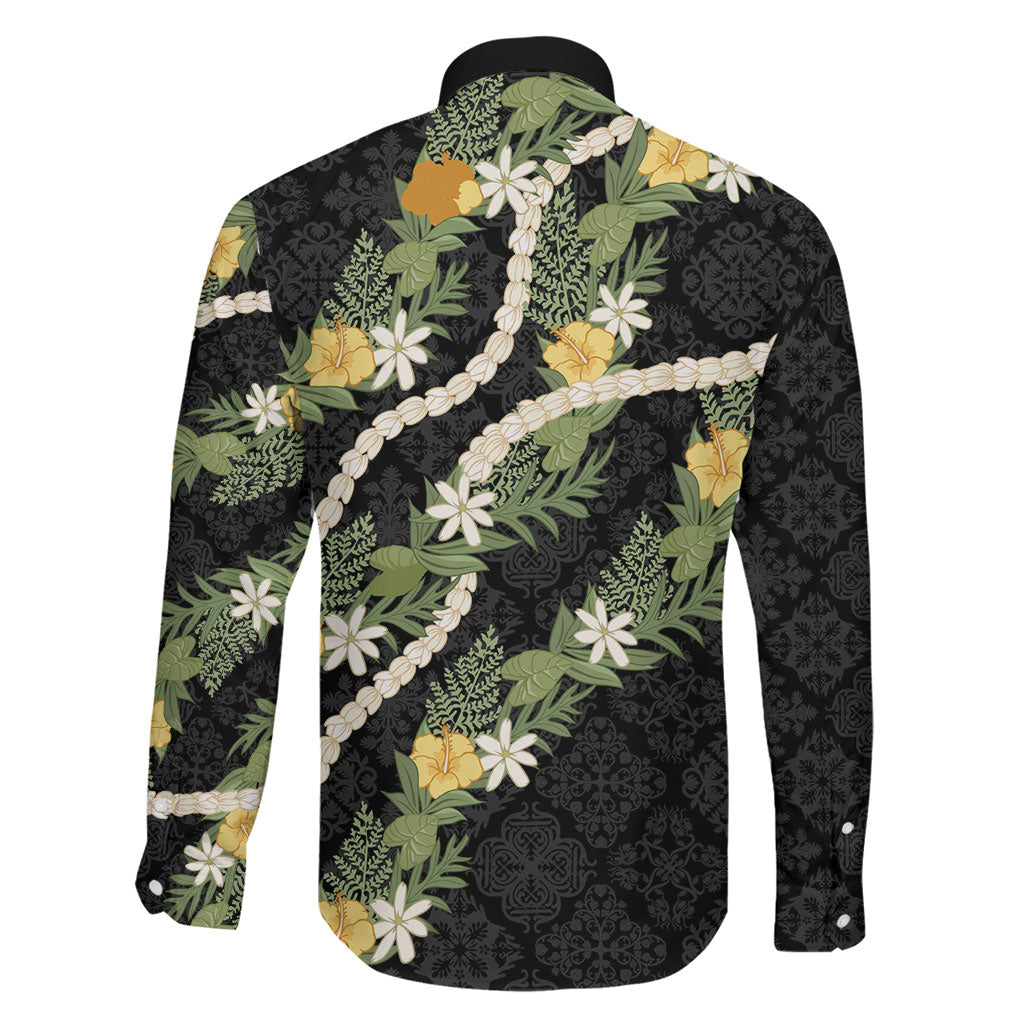 Puakenikeni Anthurium Pikake Lei Family Matching Short Sleeve Bodycon Dress and Hawaiian Shirt Hawaiian Quilt Pattern LT9 - Polynesian Pride