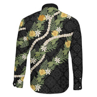 Puakenikeni Anthurium Pikake Lei Family Matching Short Sleeve Bodycon Dress and Hawaiian Shirt Hawaiian Quilt Pattern LT9 - Polynesian Pride