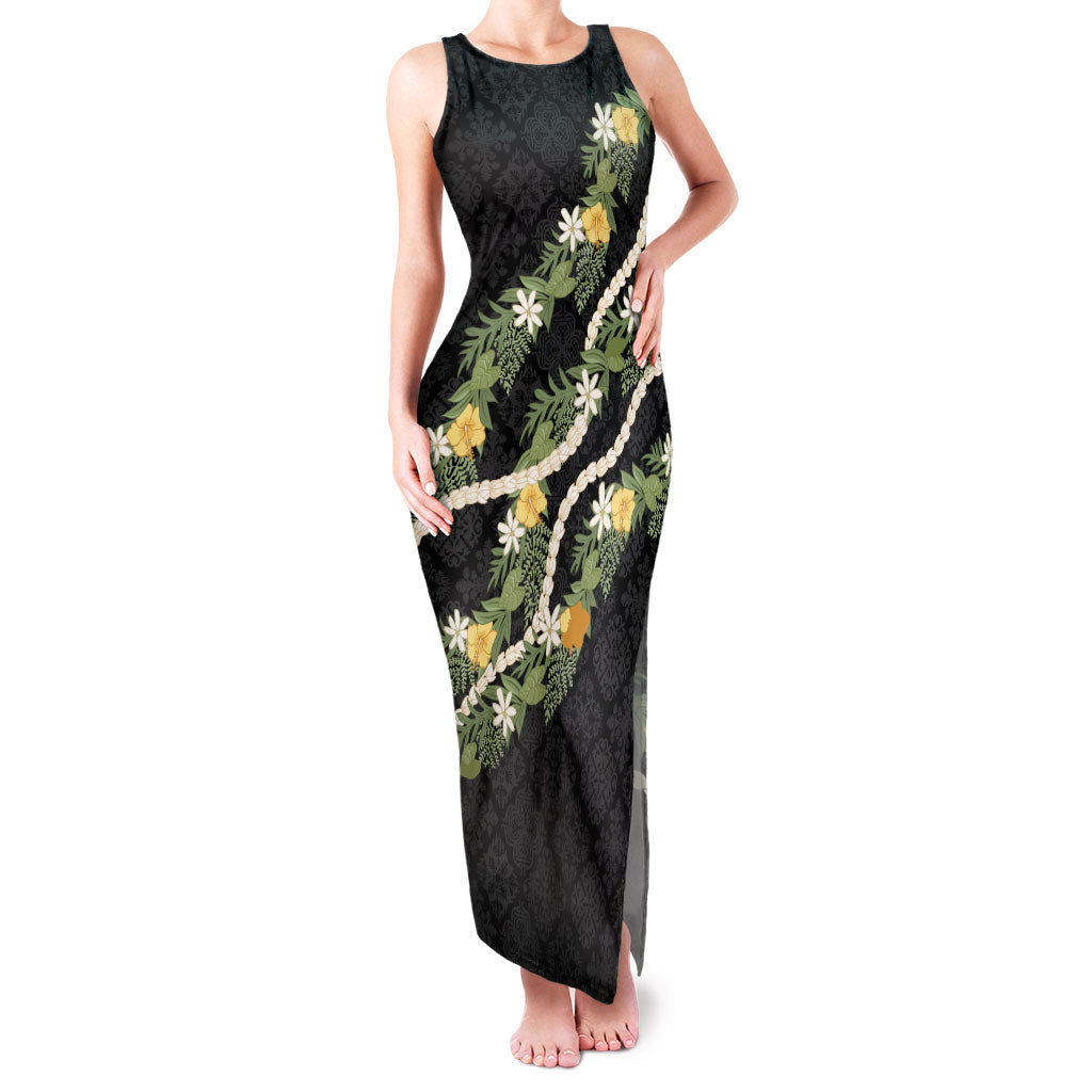 Puakenikeni Anthurium Pikake Lei Family Matching Tank Maxi Dress and Hawaiian Shirt Hawaiian Quilt Pattern