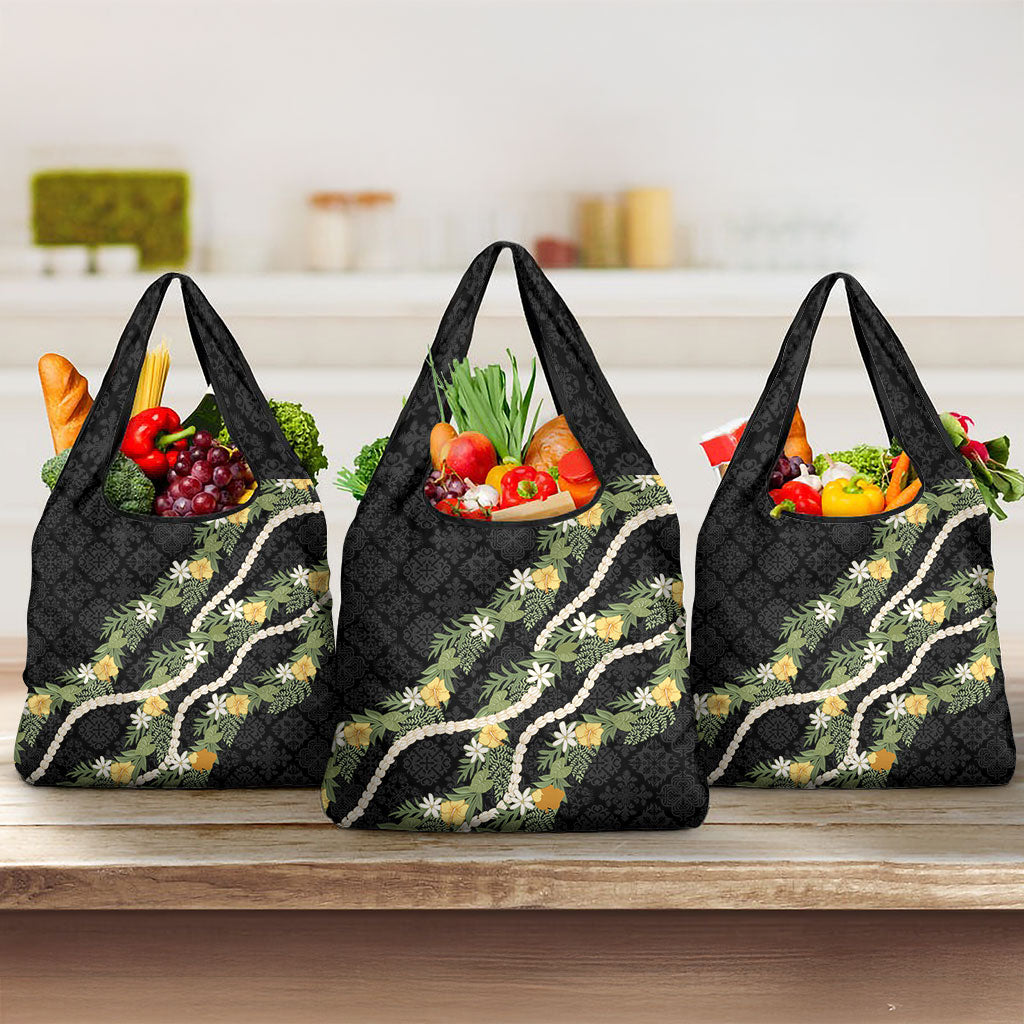 Puakenikeni Anthurium Pikake Lei Grocery Bag Hawaiian Quilt Pattern