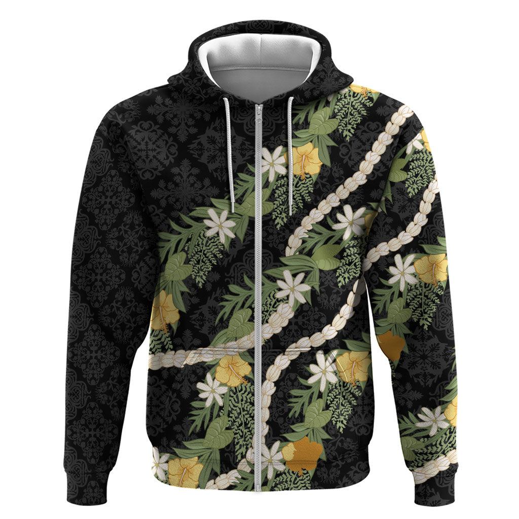 Puakenikeni Anthurium Pikake Lei Hoodie Hawaiian Quilt Pattern