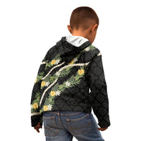 Puakenikeni Anthurium Pikake Lei Kid Hoodie Hawaiian Quilt Pattern