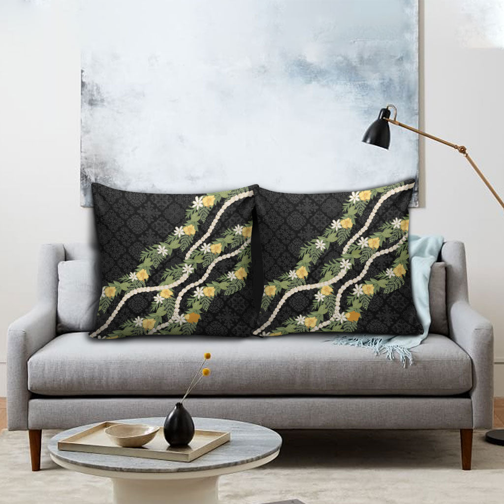 Puakenikeni Anthurium Pikake Lei Pillow Cover Hawaiian Quilt Pattern