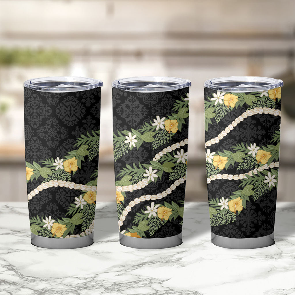 Puakenikeni Anthurium Pikake Lei Tumbler Cup Hawaiian Quilt Pattern