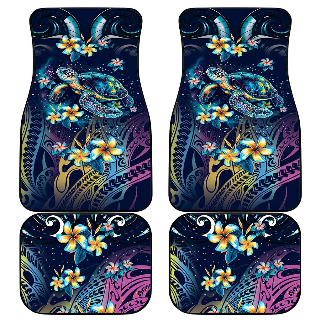 Plumeria Turtles Traditional Tribal Car Mats