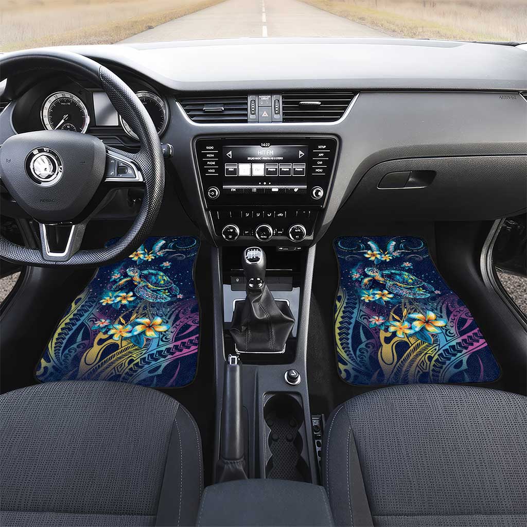 Plumeria Turtles Traditional Tribal Car Mats