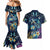 Plumeria Turtles Traditional Tribal Couples Matching Mermaid Dress and Hawaiian Shirt