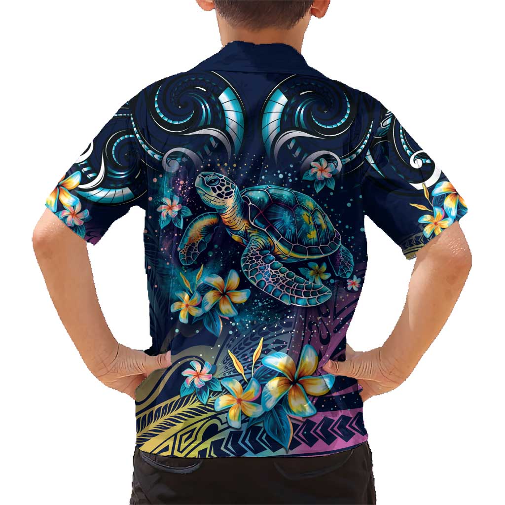 Plumeria Turtles Traditional Tribal Family Matching Short Sleeve Bodycon Dress and Hawaiian Shirt LT9 - Polynesian Pride