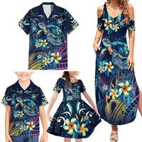 Plumeria Turtles Traditional Tribal Family Matching Summer Maxi Dress and Hawaiian Shirt LT9 - Polynesian Pride