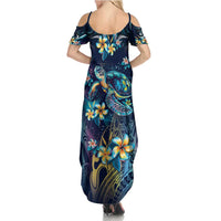 Plumeria Turtles Traditional Tribal Family Matching Summer Maxi Dress and Hawaiian Shirt LT9 - Polynesian Pride