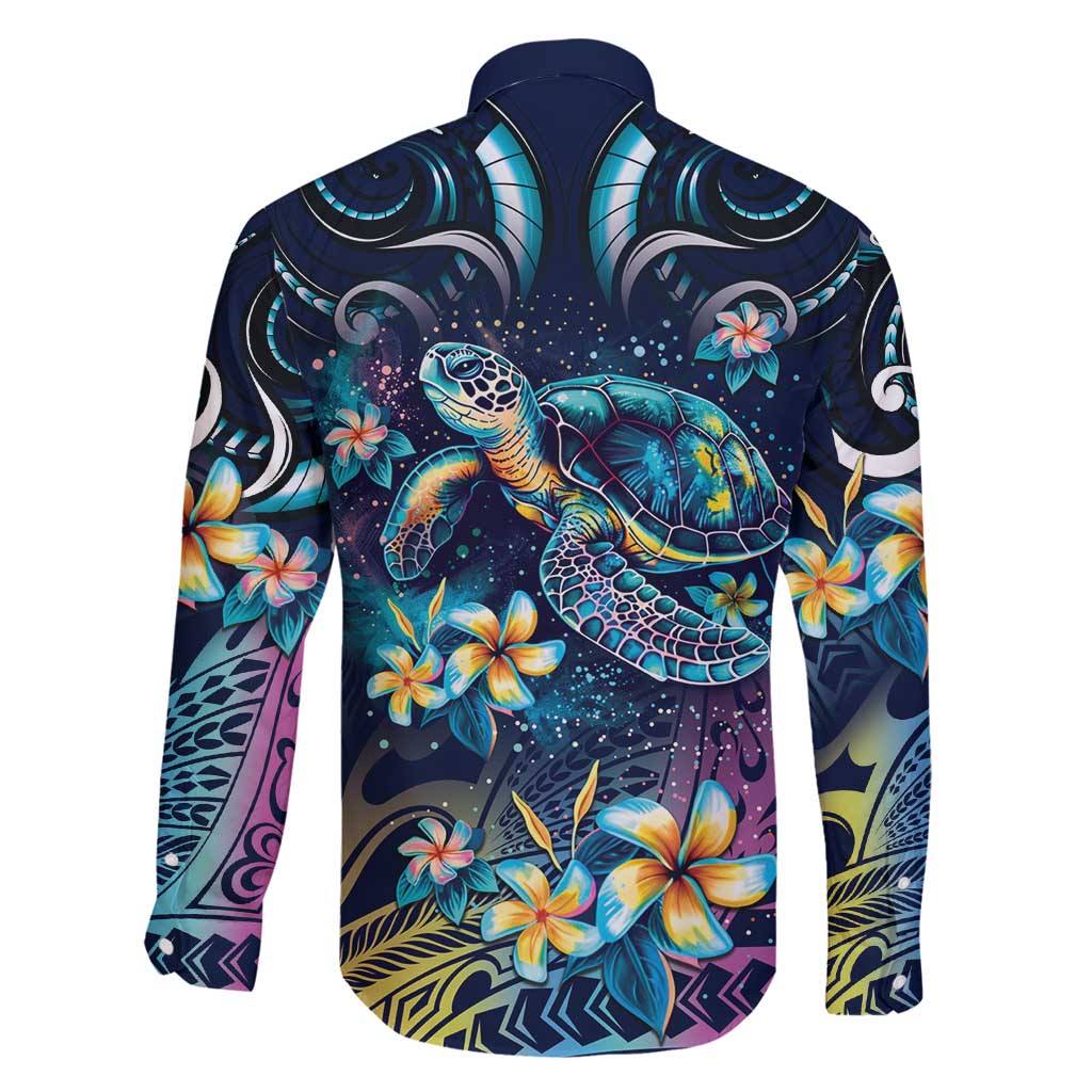Plumeria Turtles Traditional Tribal Family Matching Tank Maxi Dress and Hawaiian Shirt LT9 - Polynesian Pride