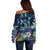 Plumeria Turtles Traditional Tribal Off Shoulder Sweater