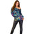 Plumeria Turtles Traditional Tribal Off Shoulder Sweater