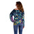 Plumeria Turtles Traditional Tribal Off Shoulder Sweater