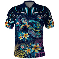 Plumeria Turtles Traditional Tribal Polo Shirt