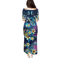 Plumeria Turtles Traditional Tribal Puletasi