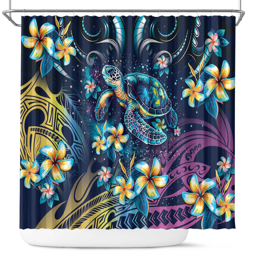 Plumeria Turtles Traditional Tribal Shower Curtain