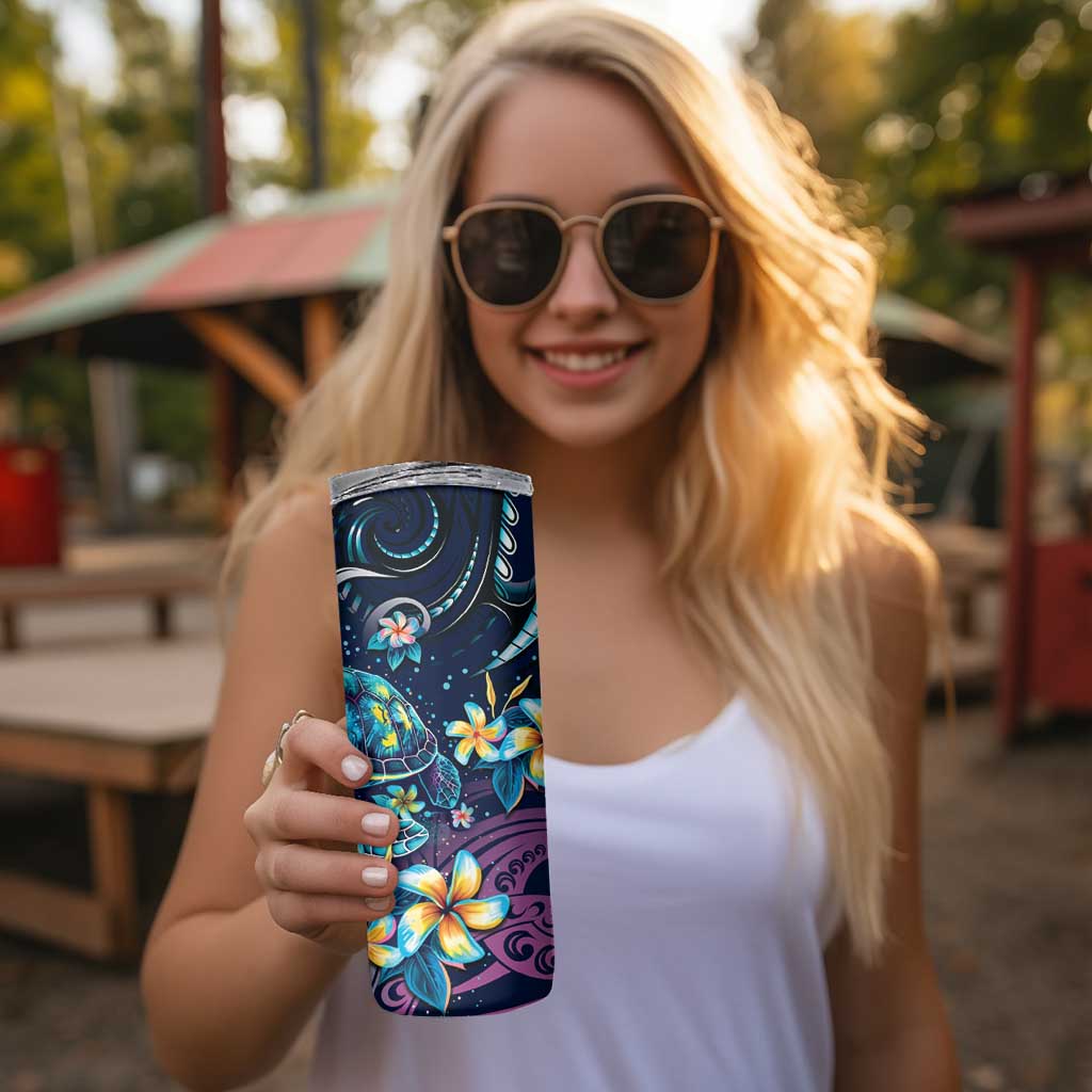 Plumeria Turtles Traditional Tribal Skinny Tumbler LT9 - Polynesian Pride