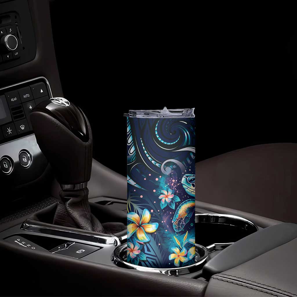 Plumeria Turtles Traditional Tribal Skinny Tumbler LT9 - Polynesian Pride