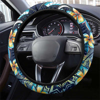 Plumeria Turtles Traditional Tribal Steering Wheel Cover
