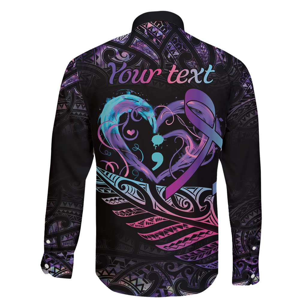 Personalised Your Life Matters Family Matching Long Sleeve Bodycon Dress and Hawaiian Shirt Suicide Prevention Awareness Semicolon Heart