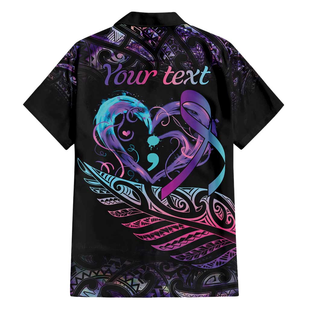 Personalised Your Life Matters Family Matching Short Sleeve Bodycon Dress and Hawaiian Shirt Suicide Prevention Awareness Semicolon Heart