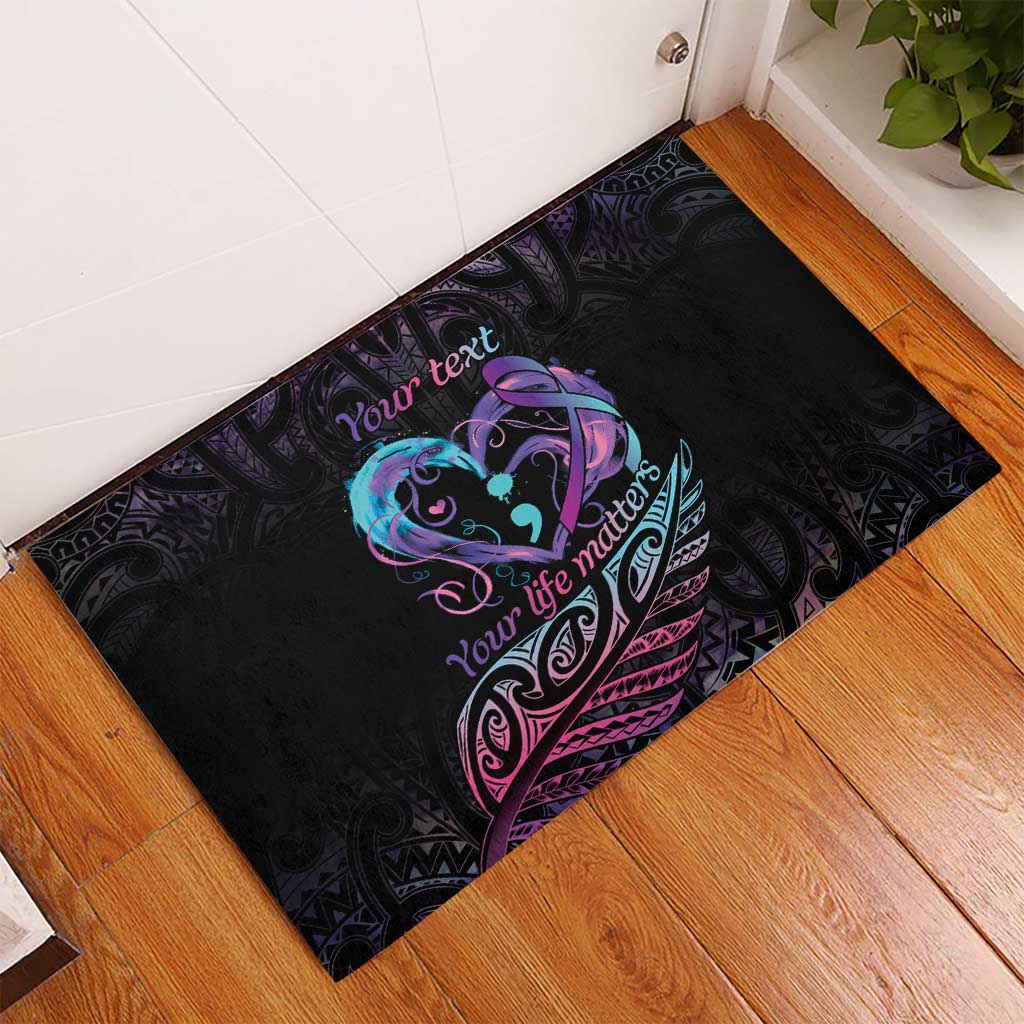 Personalised Your Life Matters Rubber Doormat Suicide Prevention Awareness Semicolon Heart