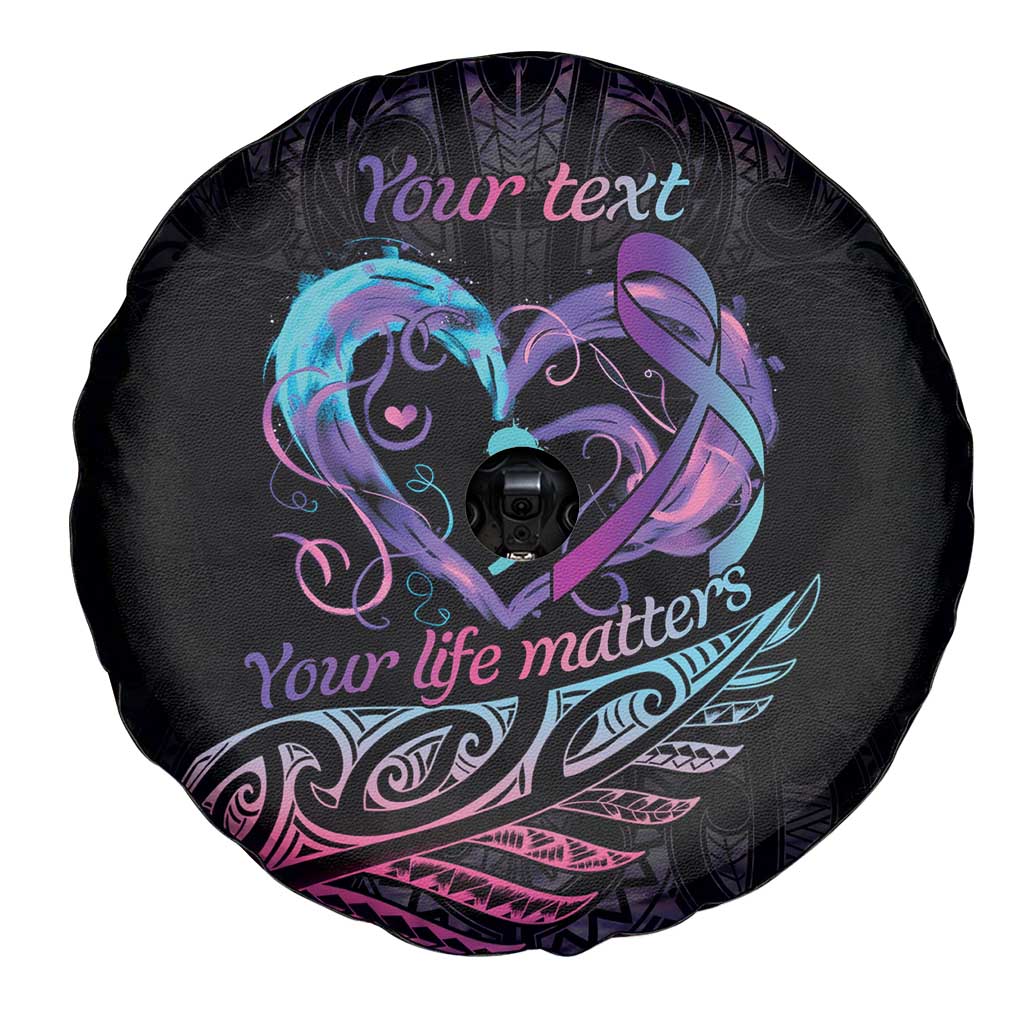 Personalised Your Life Matters Spare Tire Cover Suicide Prevention Awareness Semicolon Heart