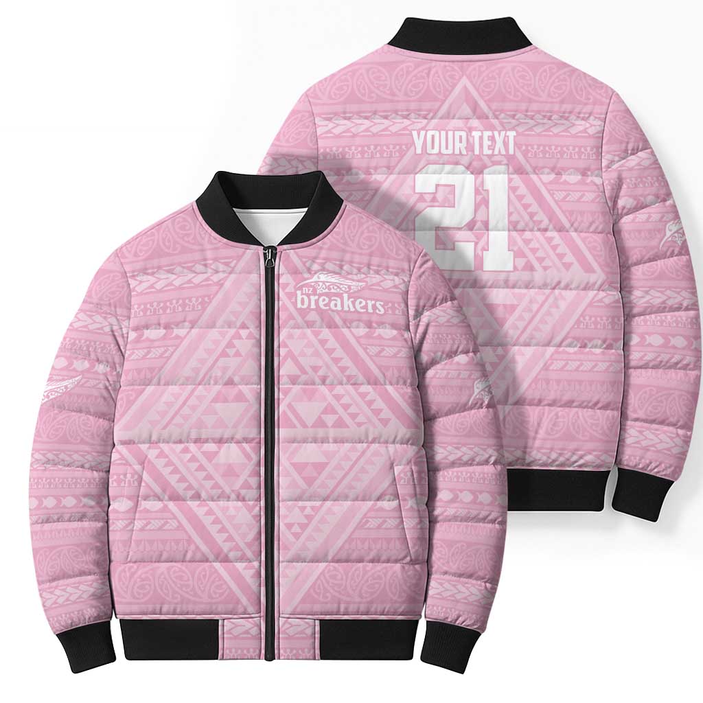 Custom New Zealand Basketball Indigenous Bomber Puffer Jacket - Polynesian Pride