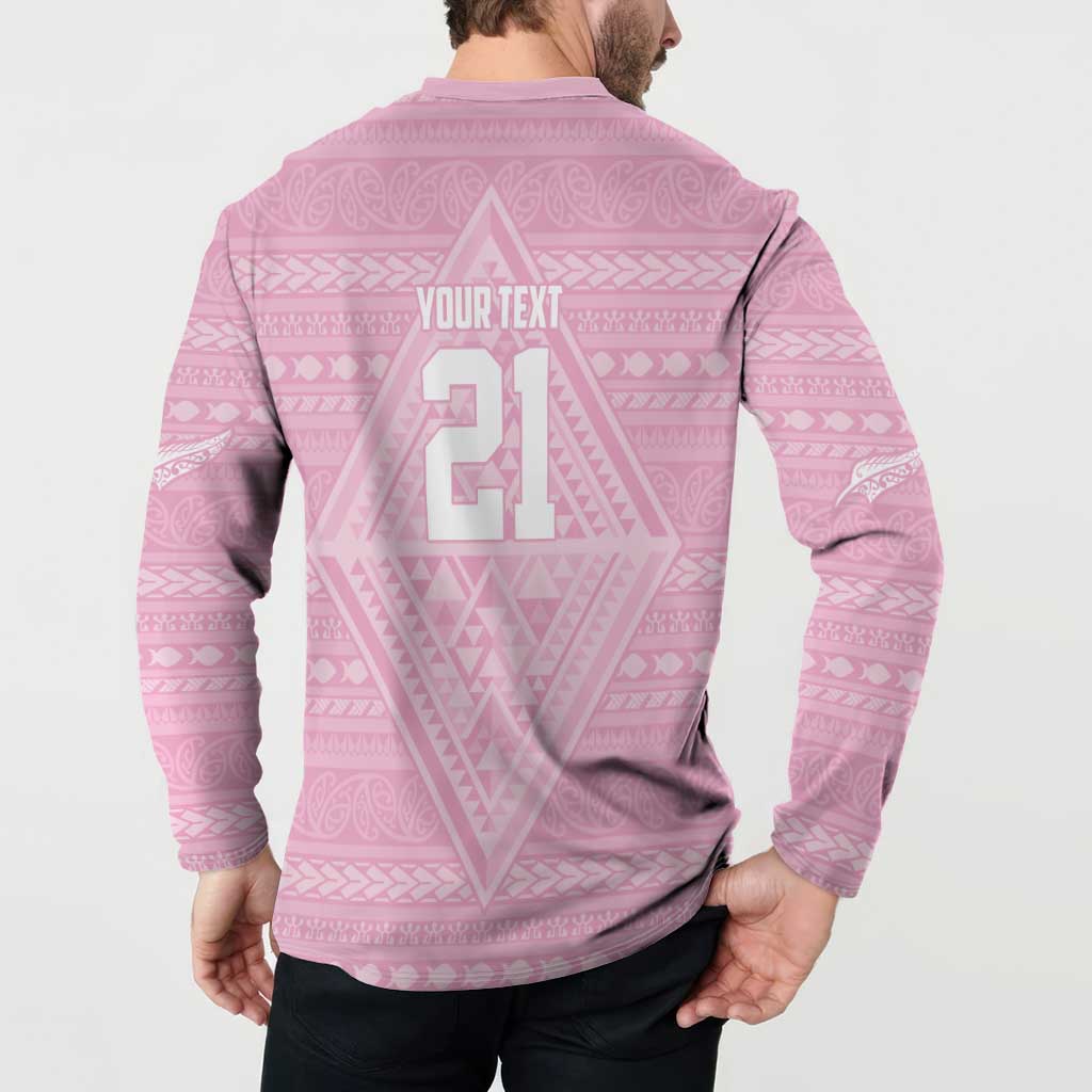 Custom New Zealand Basketball Indigenous Button Sweatshirt - Polynesian Pride