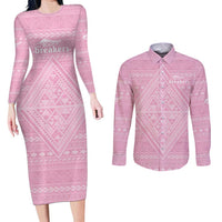 Custom New Zealand Basketball Indigenous Couples Matching Long Sleeve Bodycon Dress and Long Sleeve Button Shirt - Polynesian Pride