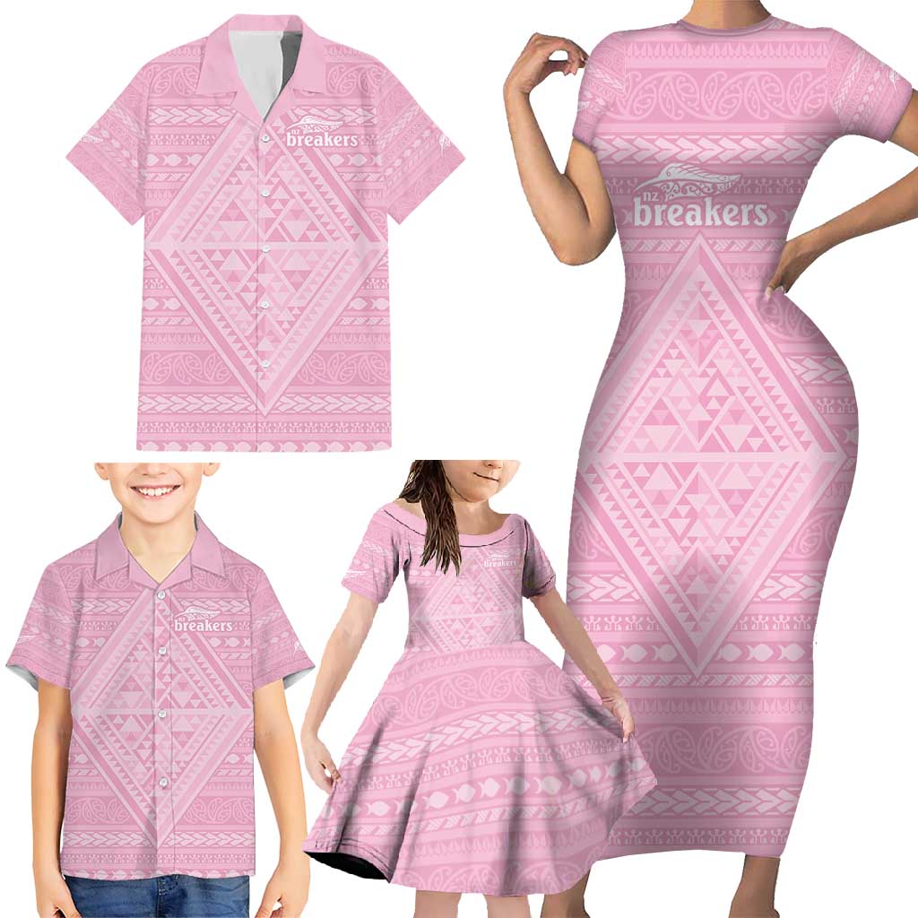 Custom New Zealand Basketball Indigenous Family Matching Short Sleeve Bodycon Dress and Hawaiian Shirt - Polynesian Pride