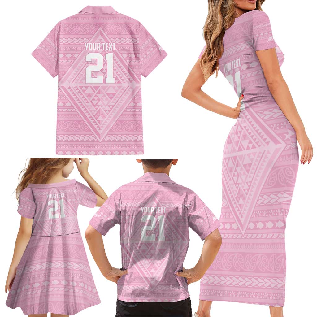 Custom New Zealand Basketball Indigenous Family Matching Short Sleeve Bodycon Dress and Hawaiian Shirt - Polynesian Pride