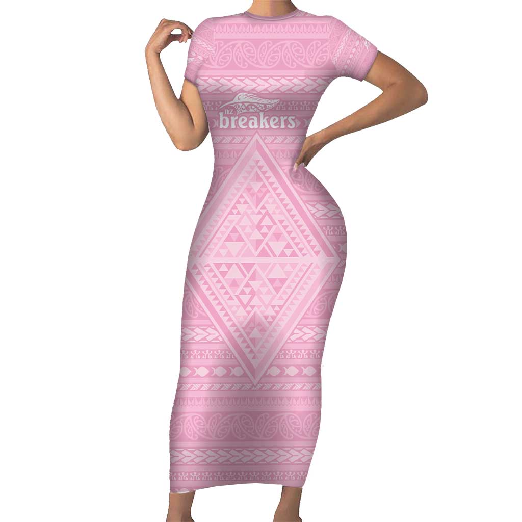 Custom New Zealand Basketball Indigenous Family Matching Short Sleeve Bodycon Dress and Hawaiian Shirt - Polynesian Pride