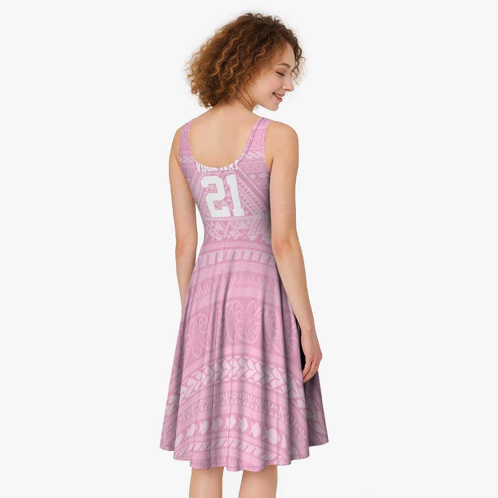 Custom New Zealand Basketball Indigenous Midi Dress - Polynesian Pride