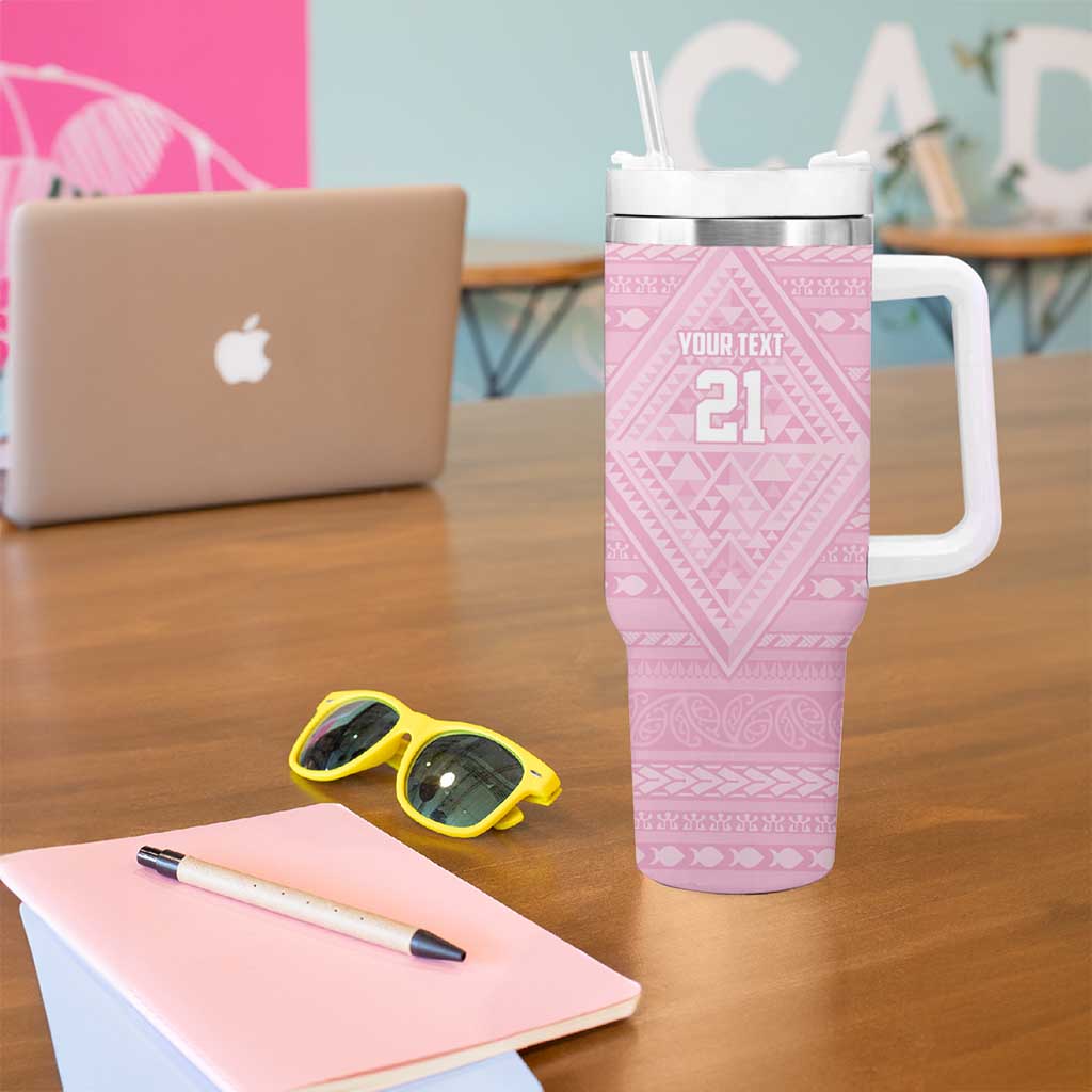 Custom New Zealand Basketball Indigenous Tumbler With Handle - Polynesian Pride