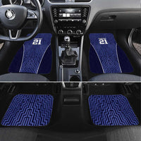Custom Basketball New Zealand Car Mats Blue Maori Ta Moko Indigenous - Polynesian Pride