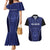 Custom Basketball New Zealand Couples Matching Mermaid Dress and Hawaiian Shirt Blue Maori Ta Moko Indigenous - Polynesian Pride