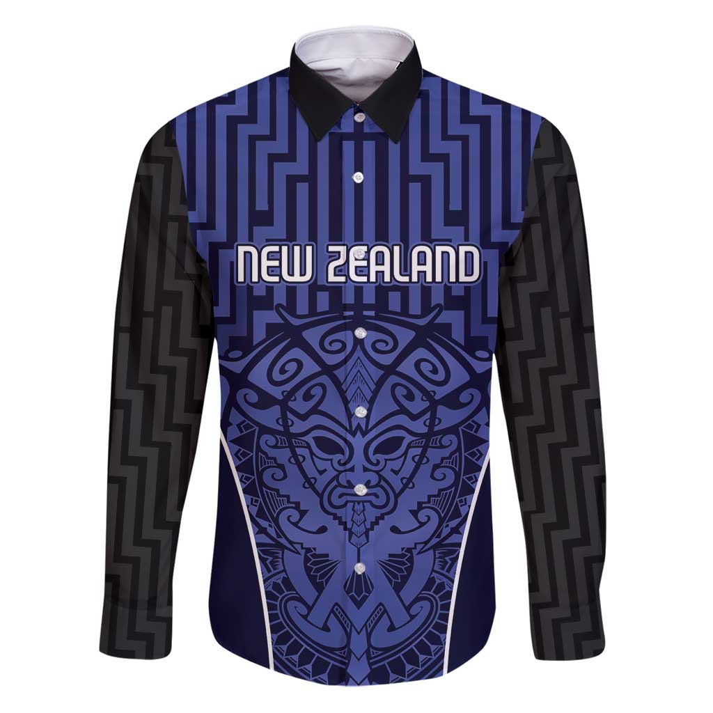 Custom Basketball New Zealand Family Matching Puletasi and Hawaiian Shirt Blue Maori Ta Moko Indigenous - Polynesian Pride