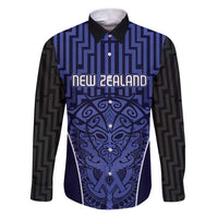 Custom Basketball New Zealand Family Matching Puletasi and Hawaiian Shirt Blue Maori Ta Moko Indigenous - Polynesian Pride