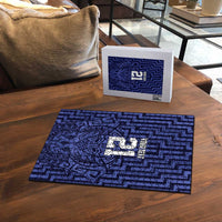 Custom Basketball New Zealand Puzzle Blue Maori Ta Moko Indigenous - Polynesian Pride