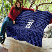 Custom Basketball New Zealand Quilt Blue Maori Ta Moko Indigenous - Polynesian Pride