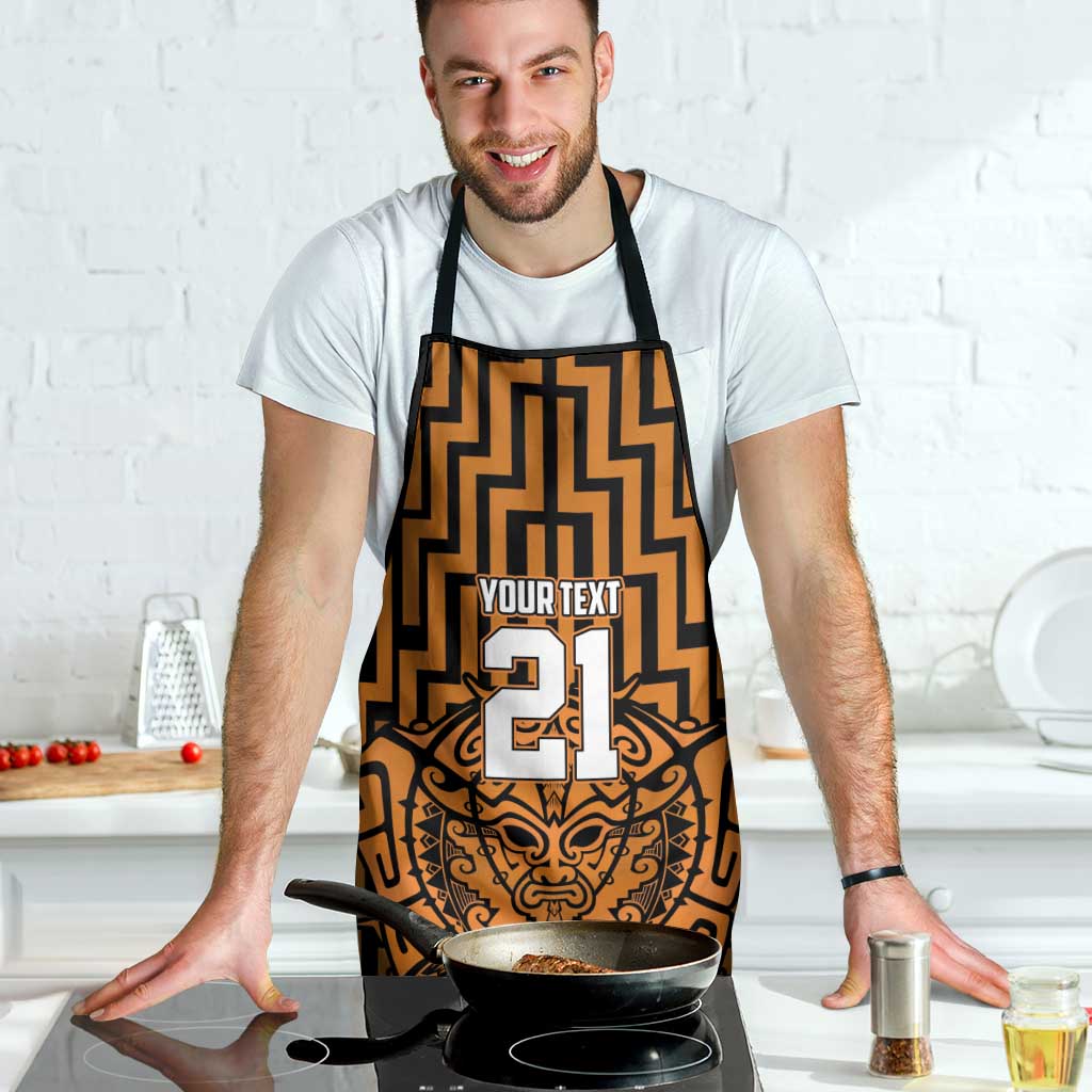 Custom Basketball New Zealand Apron Gold Maori Ta Moko Indigenous - Polynesian Pride