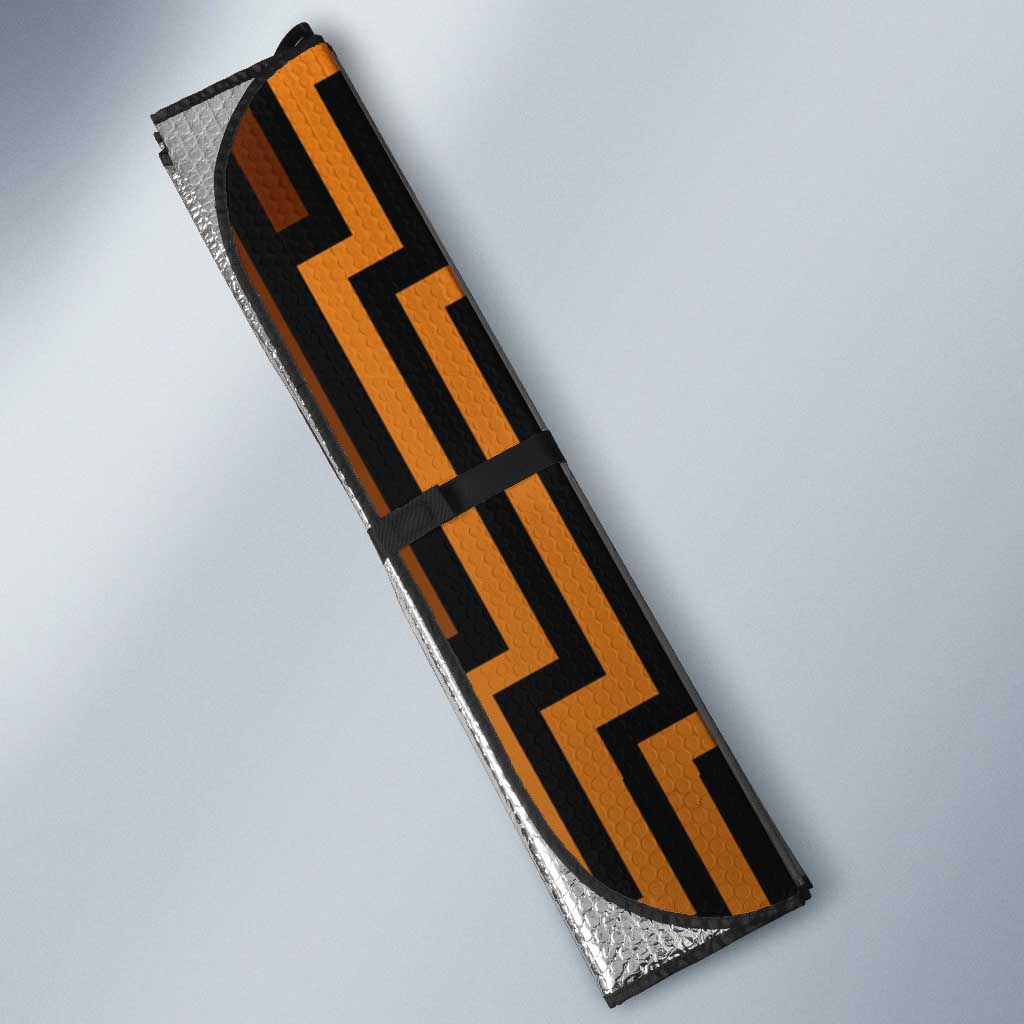 Custom Basketball New Zealand Auto Sun Shade Gold Maori Ta Moko Indigenous - Polynesian Pride