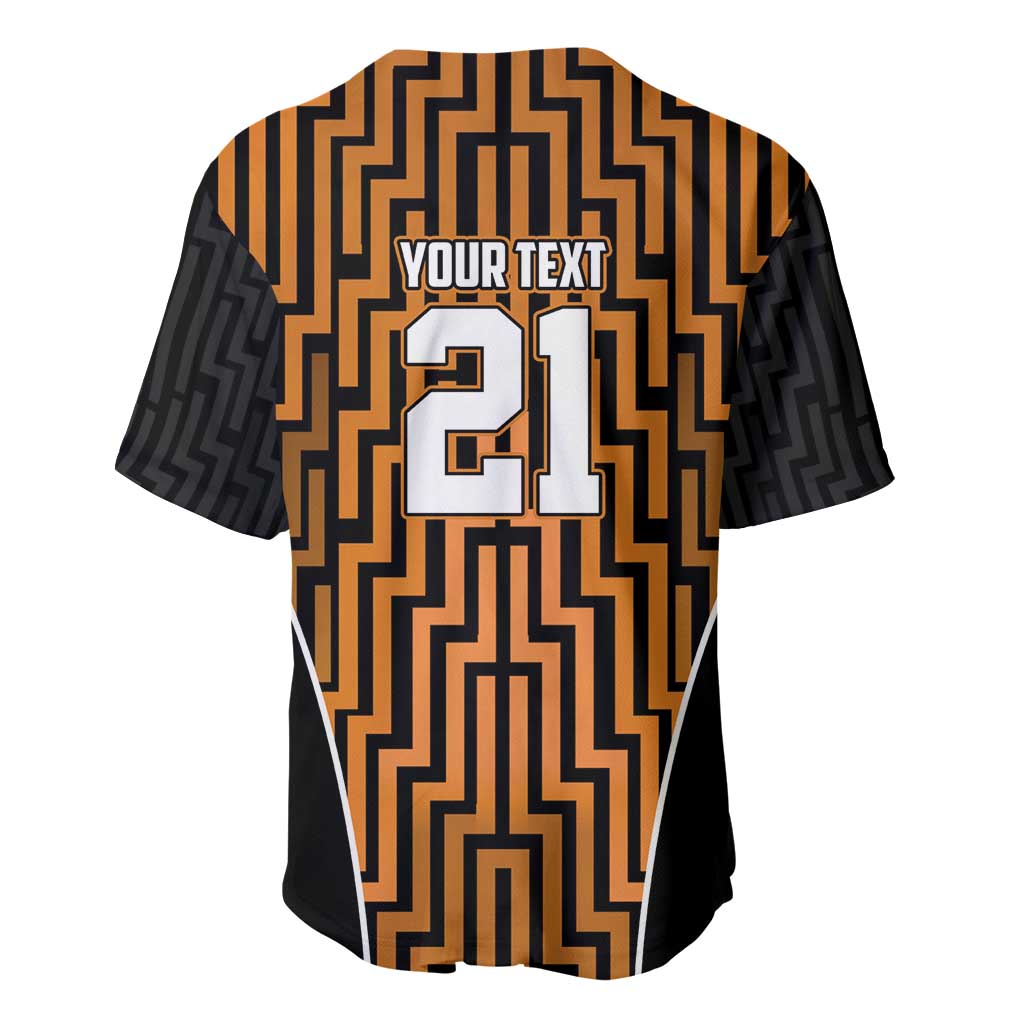 Custom Basketball New Zealand Baseball Jersey Gold Maori Ta Moko Indigenous - Polynesian Pride
