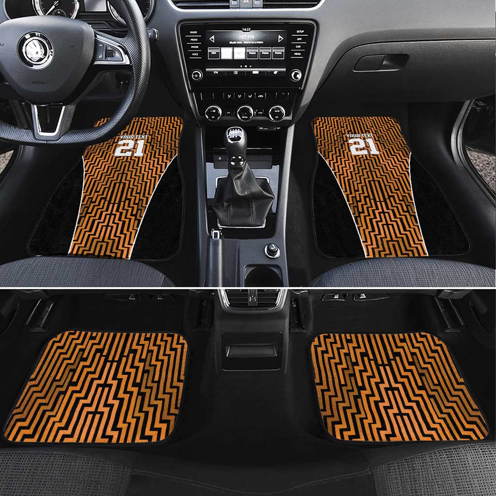 Custom Basketball New Zealand Car Mats Gold Maori Ta Moko Indigenous - Polynesian Pride